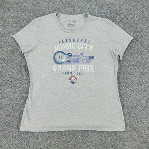Inaugural Music City Grand Prix  Shirt Women's Large Gray Crew Neck Short Sleeve